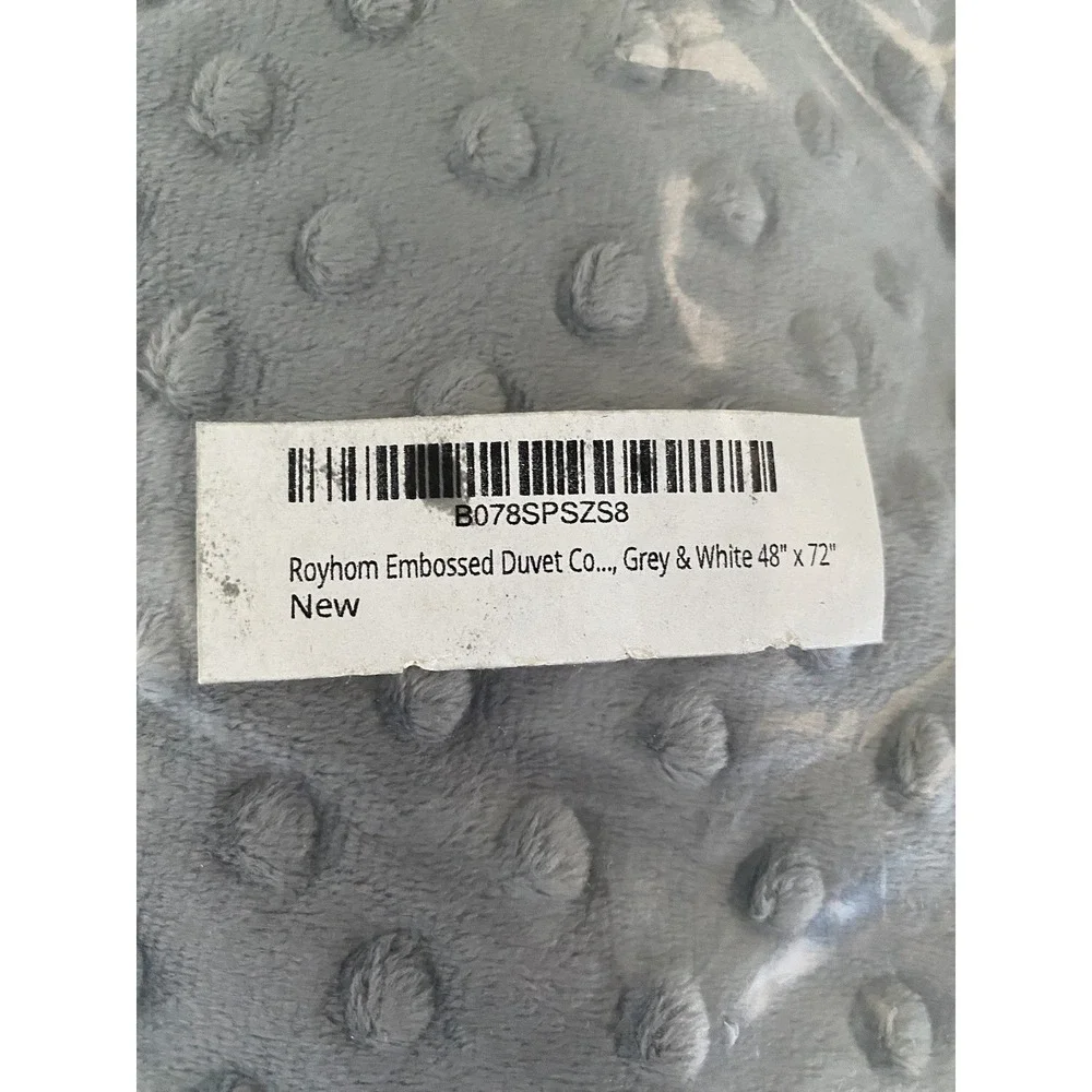 Royhorn Duvet Cover Minky Dot Sensory Fabric Twin Size 48